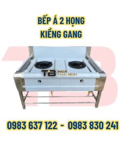 Bếp á 2 họng kiềng gang Inox Thái Bình