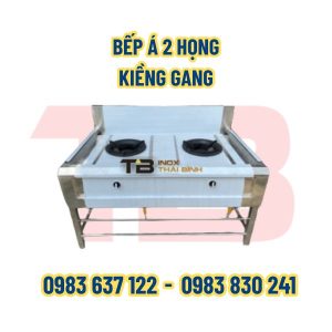 Bếp á 2 họng kiềng gang Inox Thái Bình