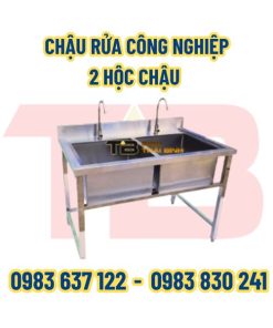 Chậu rửa công nghiệp 2 hộc chậu Inox Thái Bình