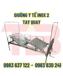 GIƯỜNG Y TẾ INOX 2 TAY QUAY