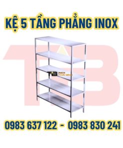 Kệ 5 tầng phẳng Inox Thái Bình