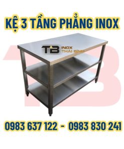 Kệ 3 tầng phẳng Inox Thái Bình