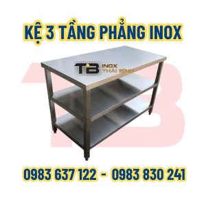 Kệ 3 tầng phẳng Inox Thái Bình