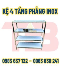 Kệ 4 tầng phẳng Inox Thái Bình