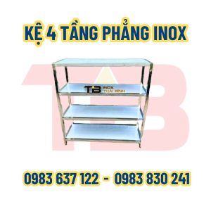 Kệ 4 tầng phẳng Inox Thái Bình