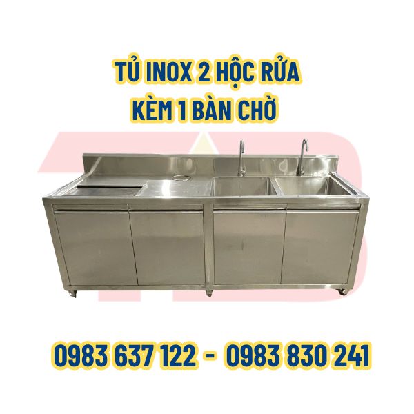 Tủ inox 2 hộc 1 cánh chờ gia công theo yêu cầu