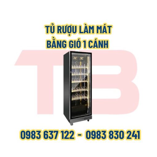 Tủ rượu làm mát bằng gió 1 cánh Inox Thái Bình