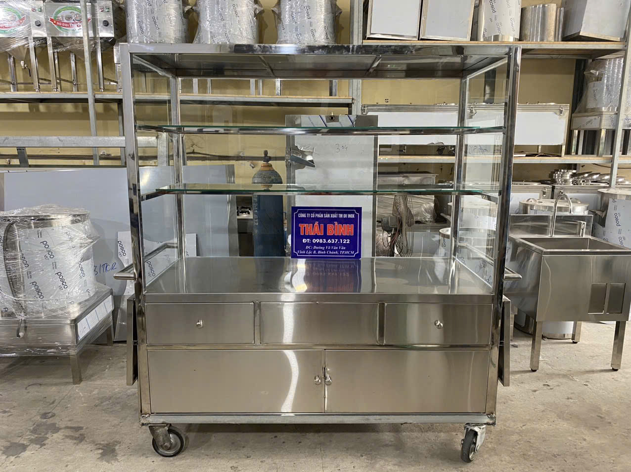 Xe tủ bán cơm inox Inox Thái Bình #1