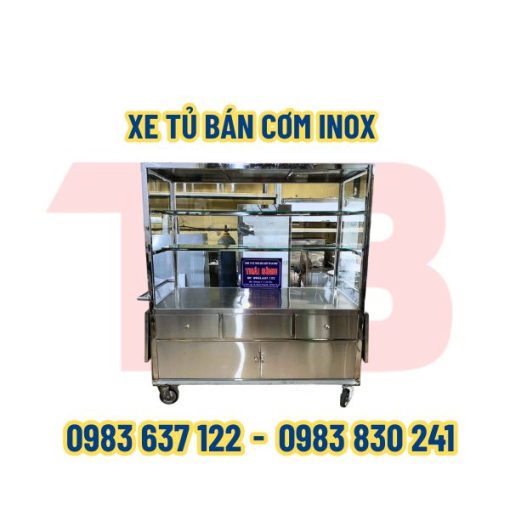 Xe tủ bán cơm inox Inox Thái Bình