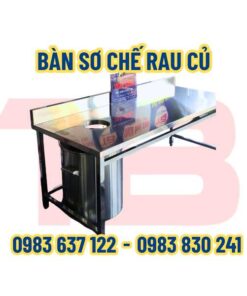BÀN SƠ CHẾ RAU CỦ CÓ LỖ THOÁT RÁC - BSCR-2000