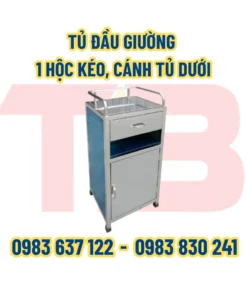 TỦ ĐẦU GIƯỜNG Y TẾ 1 HỘC KÉO, CÁNH TỦ DƯỚI BÊN TRONG CHIA 2 NGĂN