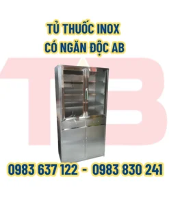 TỦ THUỐC INOX CÓ NGĂN ĐỘC AB 800x400x1600
